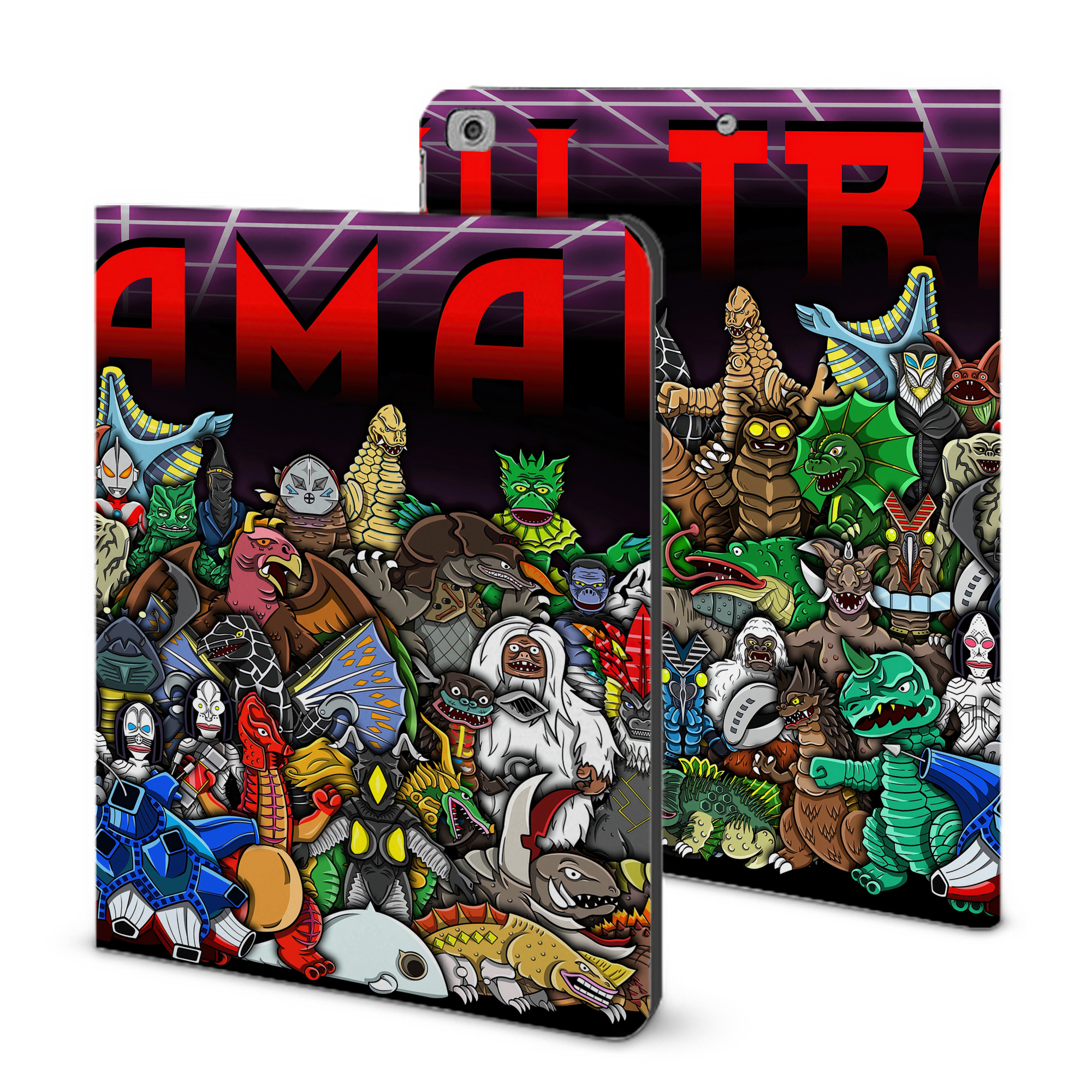（画像用） ウルトラマン Ultraman IPad ケース ブック型 PUレザー TPU 耐衝撃 軽量 薄型 ペン収納なし 全面保護 IPad 各モデル対応